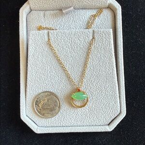 Ippolita 18k Gold Necklace with Green Crysoprase